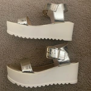 Gold platform sandals